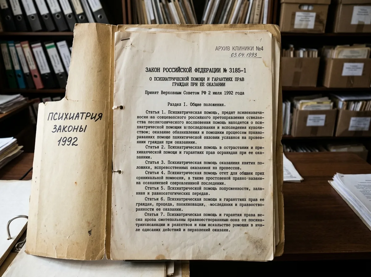 Скан закона 3185-1 о психиатрической помощи и правах граждан — документ в архиве клиники